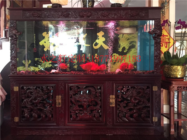 花梨雕龍魚(yú)缸